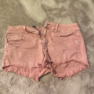 Womens pink jean shorts